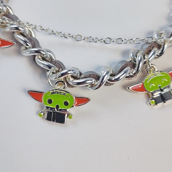 Disney Baby Yoda Silver-Toned Bracelet Charms Star Wars - Picture 3 of 7